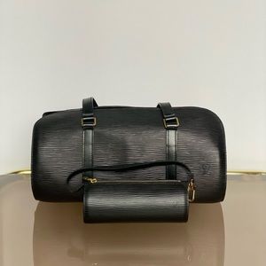 💯 Authentic Louis Vuitton Black Epi Papillon 30 Bag and Mini Bag Set